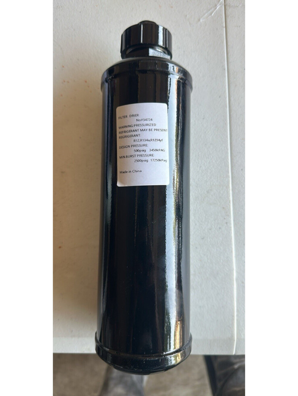 Filter Drier 34724 500 PSIG for R12/R134a/R1234yf Robinair Black